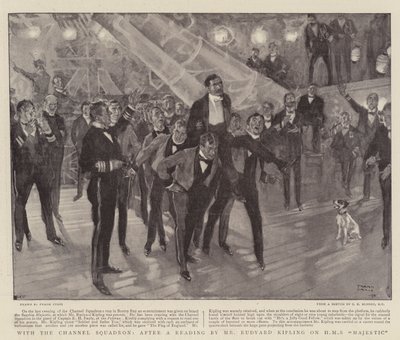 With the Channel Squadron, after a reading by Mr Rudyard Kipling on HMS Majestic by Frank Craig